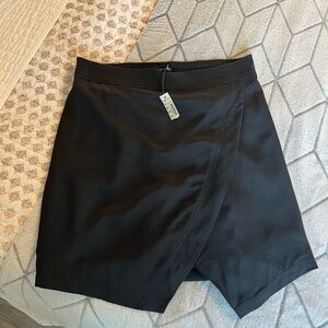 NWT Madewell Parkway Black Wrap Silk Skirt